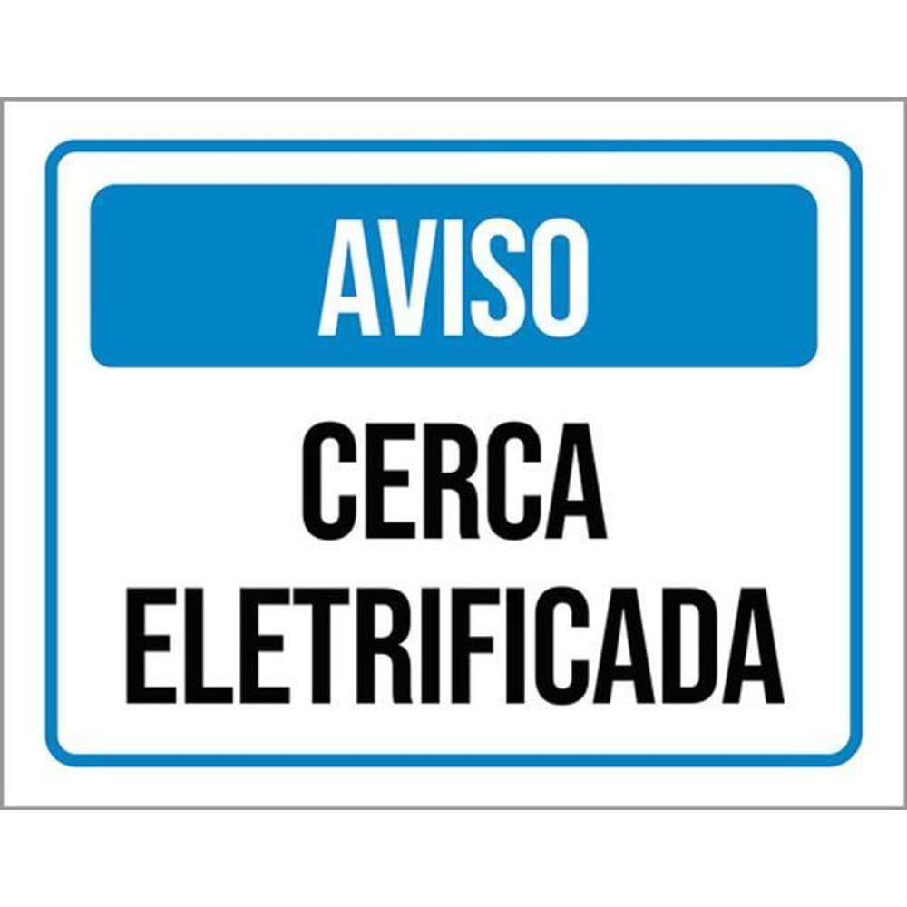Kit 10 Placas De Aviso Cerca Eletrificada 36X46