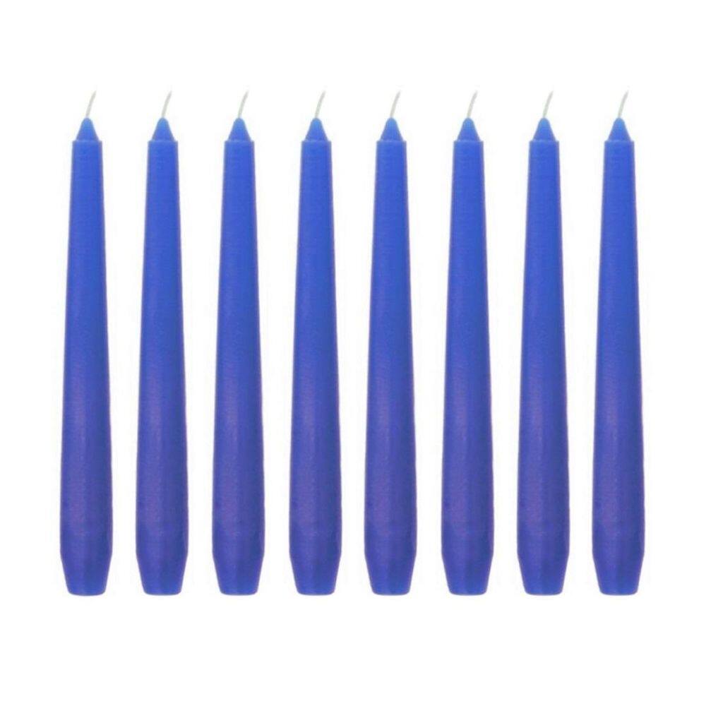 Kit 10 Velas Castiçal Lisa 20 Cm Azul Candelabro Velitas