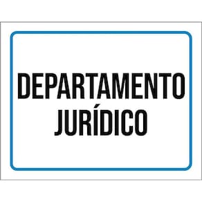 Placa Sinalização Ambiente Departamento Jurídico 18X23