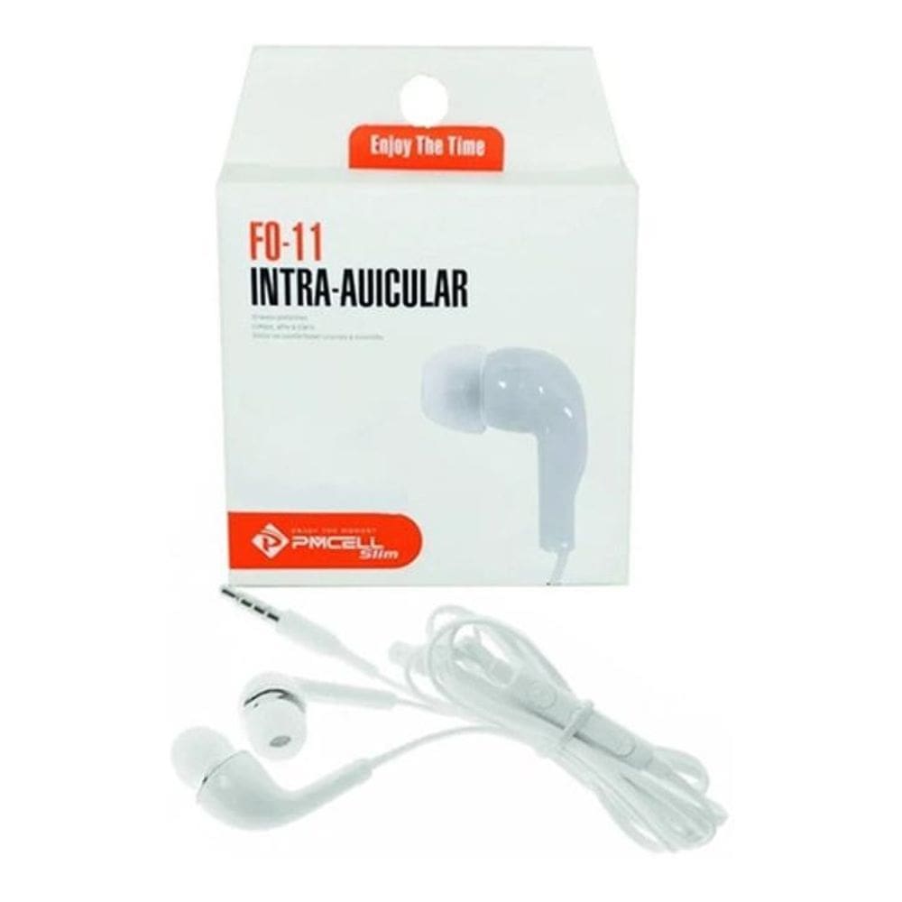 Fone De Ouvido Slim Com Fio P2 Com Microfone Celular Branco
