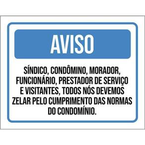 Kit 10 Placa Sóindico Condômino Morador Funcionário 36X46
