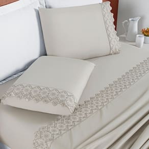 Conjunto Lencol Casal Super King London Bordado Inglês 200