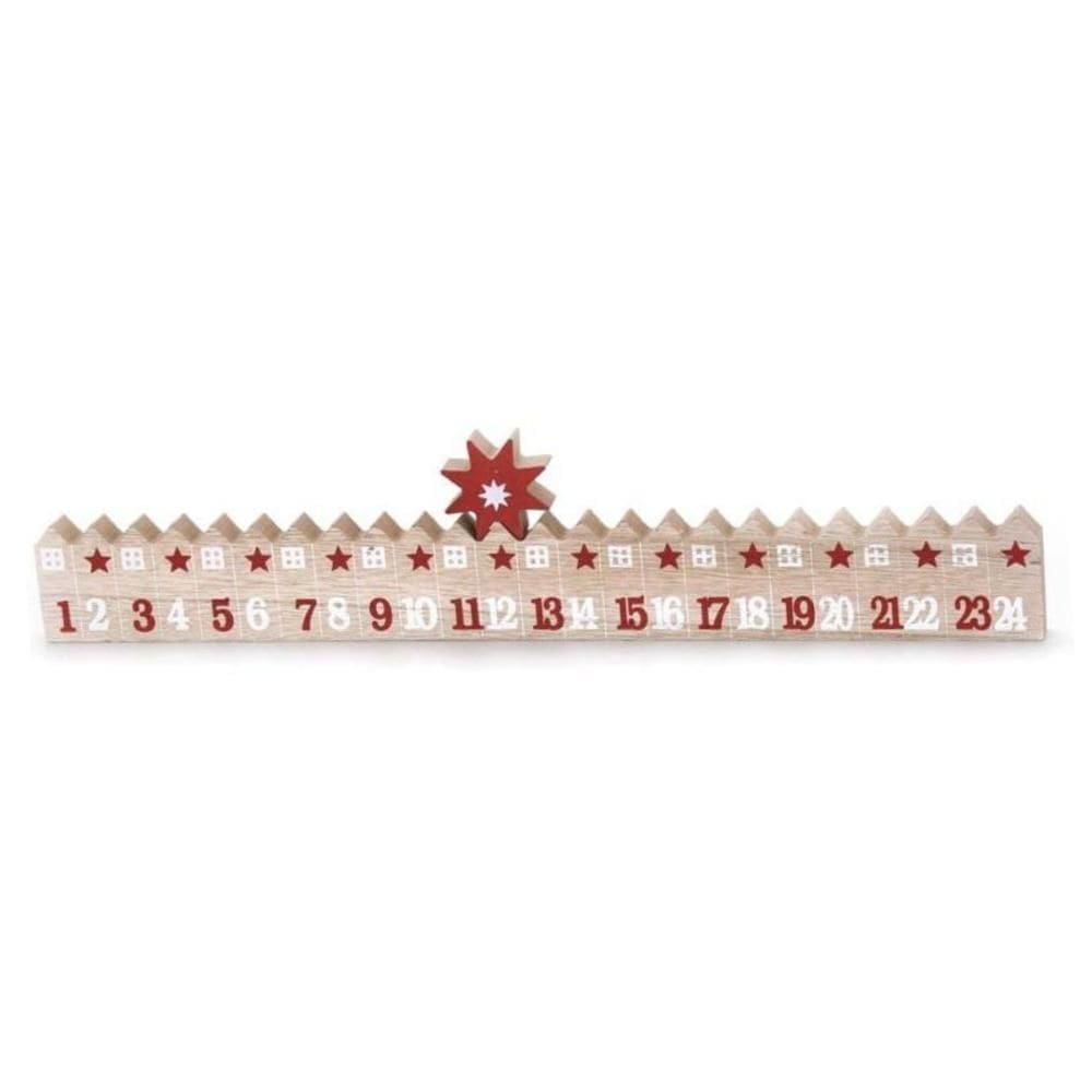 Calendário Natalino Madeira Contagem Regressiva Natal 40Cm