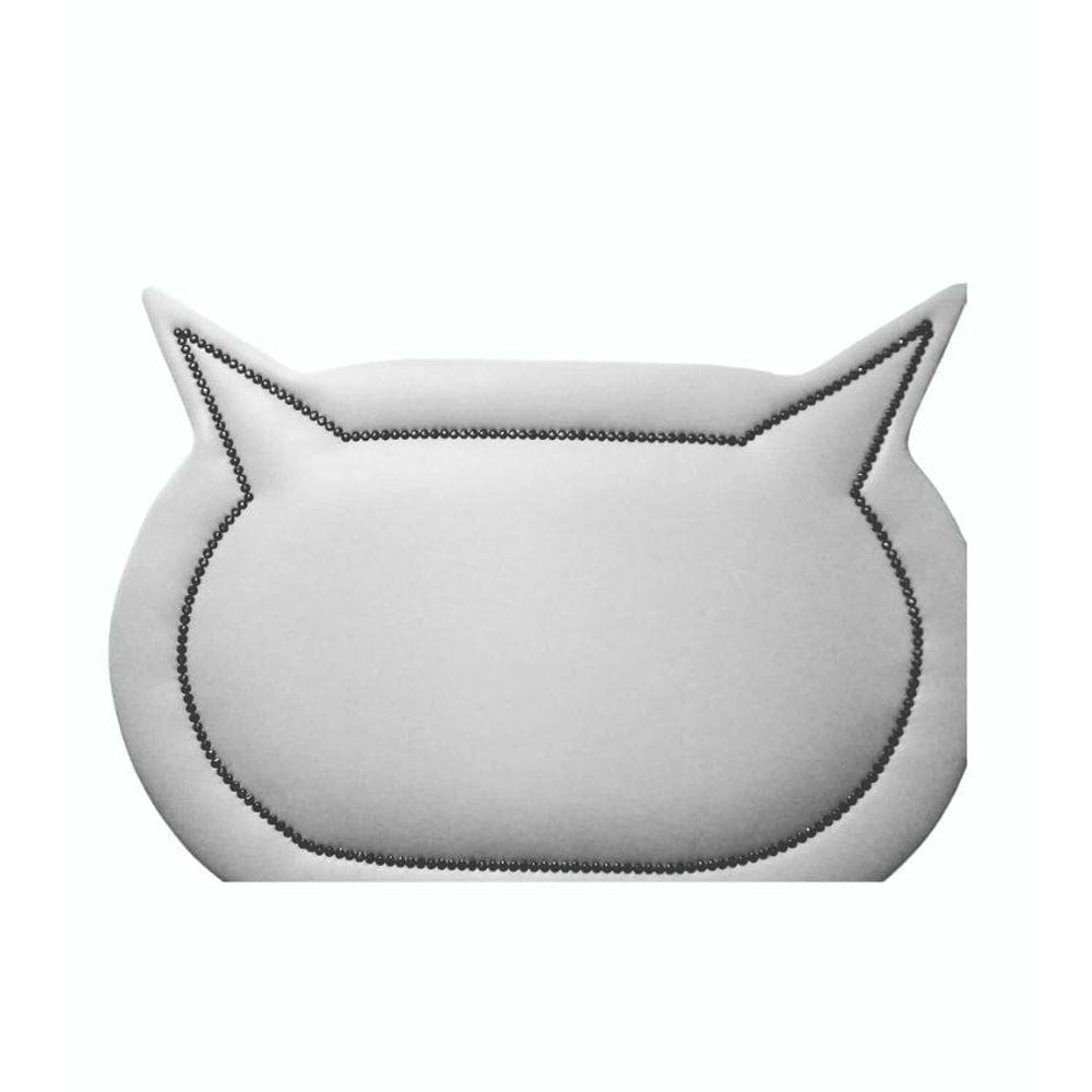 Cabeceira Branca Corino Gatinho P. Cama Box Solteiro 65X90