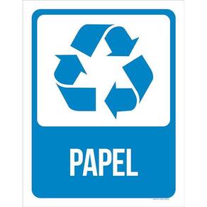 Placa De Sinalização Advertência - Lixo Papel 27X35