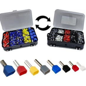 Caixa Kit Terminal Tubular Duplo Ilhós 0,5Mm A 16Mm 470Pçs