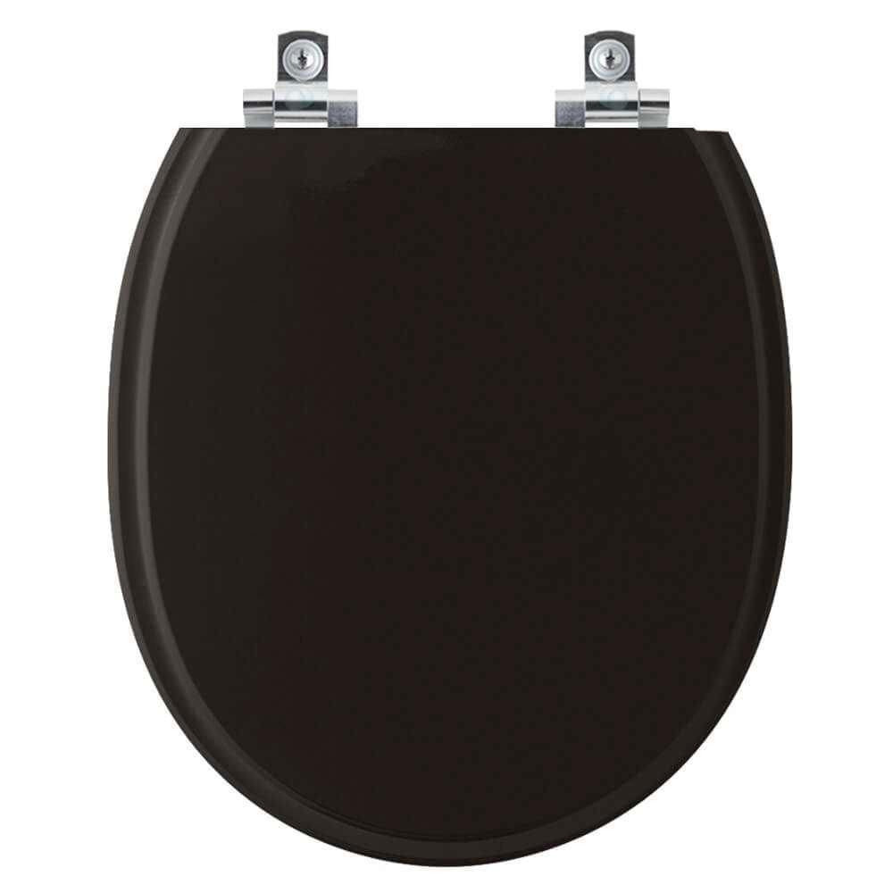 Assento Sanitário com Amortecedor Village Ébano (Preto) para vaso Deca
