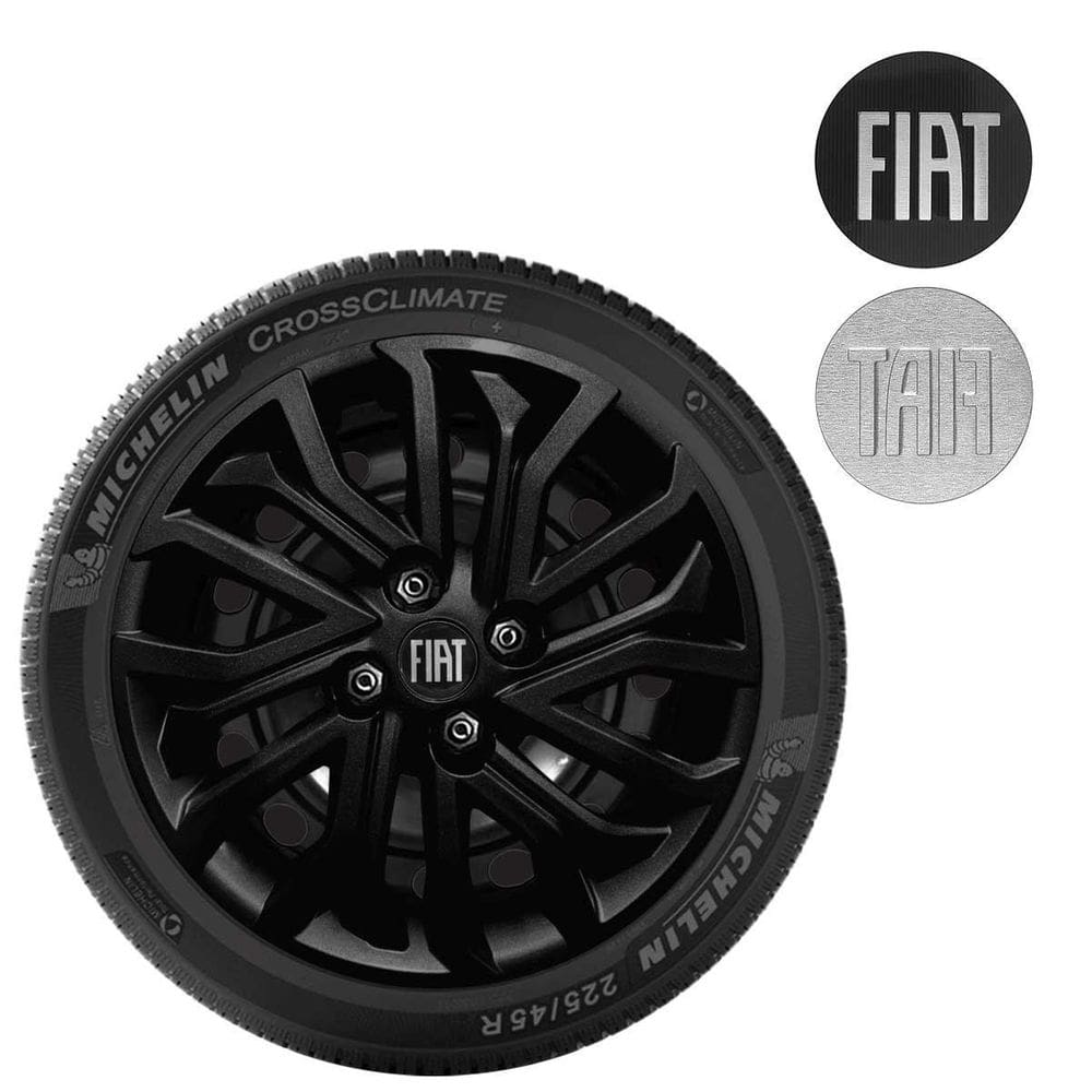 Calota Mobi Argo Cronos Aro 14 Black Logo Alumínio