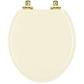 Assento Sanitário Soft Close Diamantina Palha para vaso Icasa com Ferragem Dourada