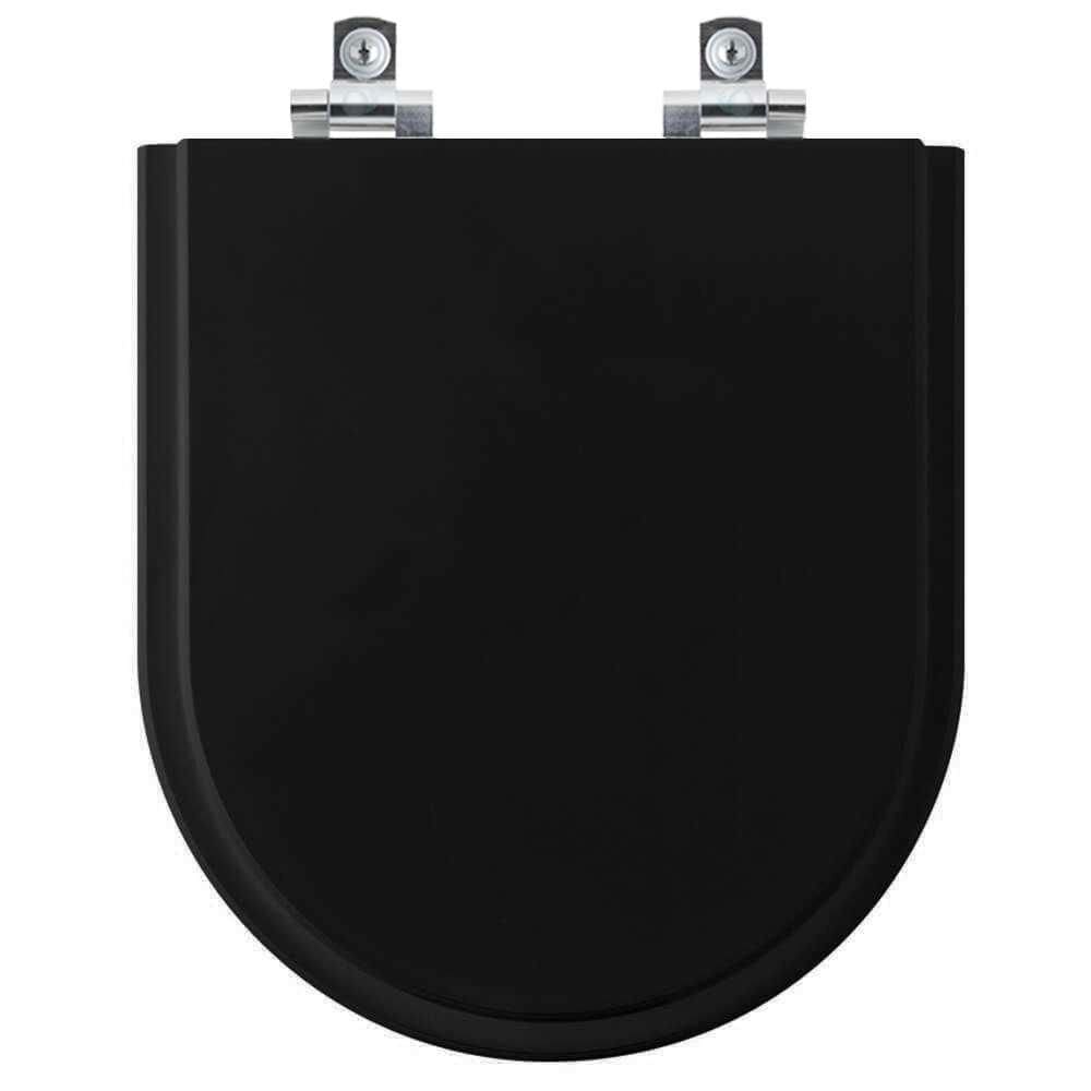 Assento Sanitário Soft Close Smart Preto para vaso Celite