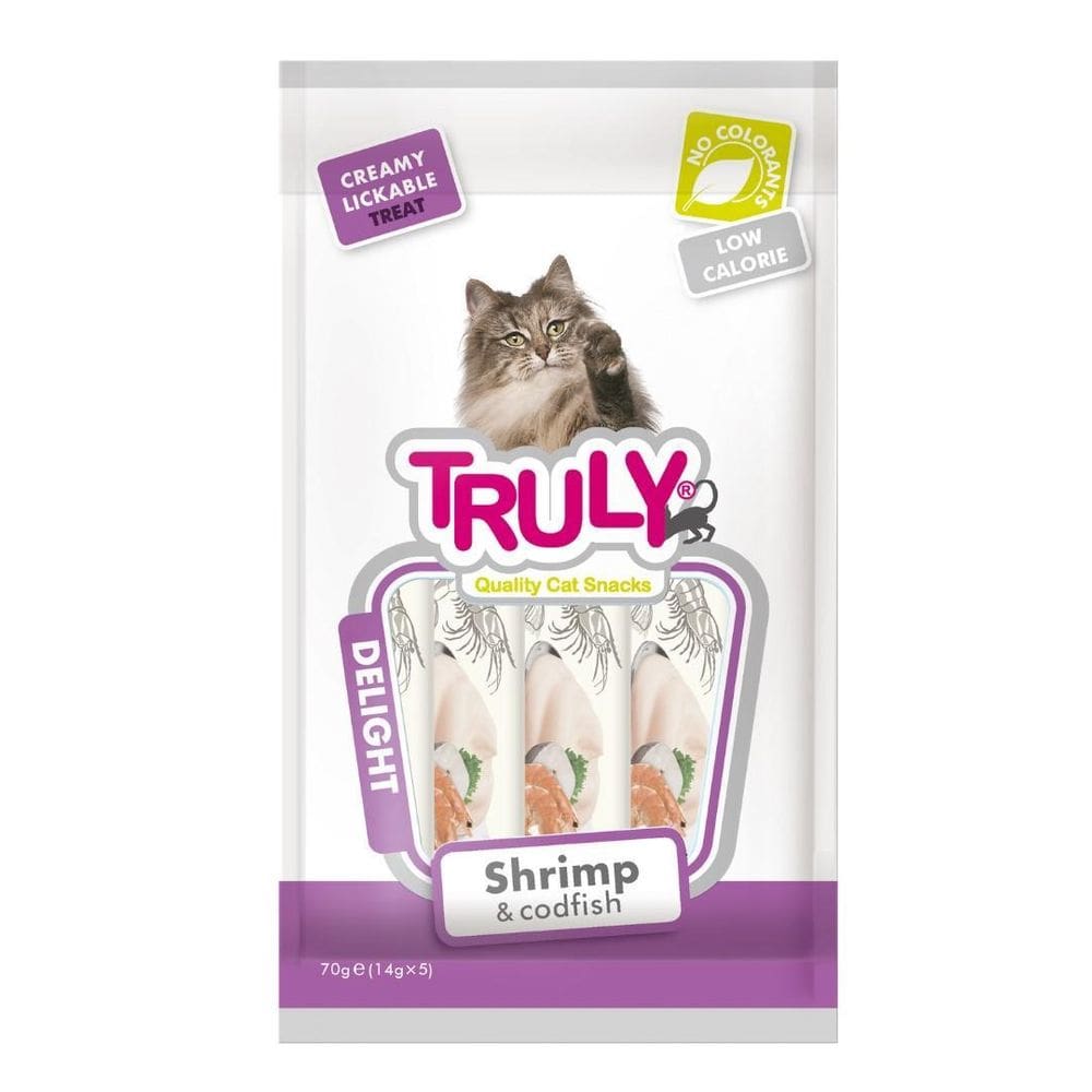 Truly Petisco Cremoso Gatos Sabor Camarão E Bacalhau C/5