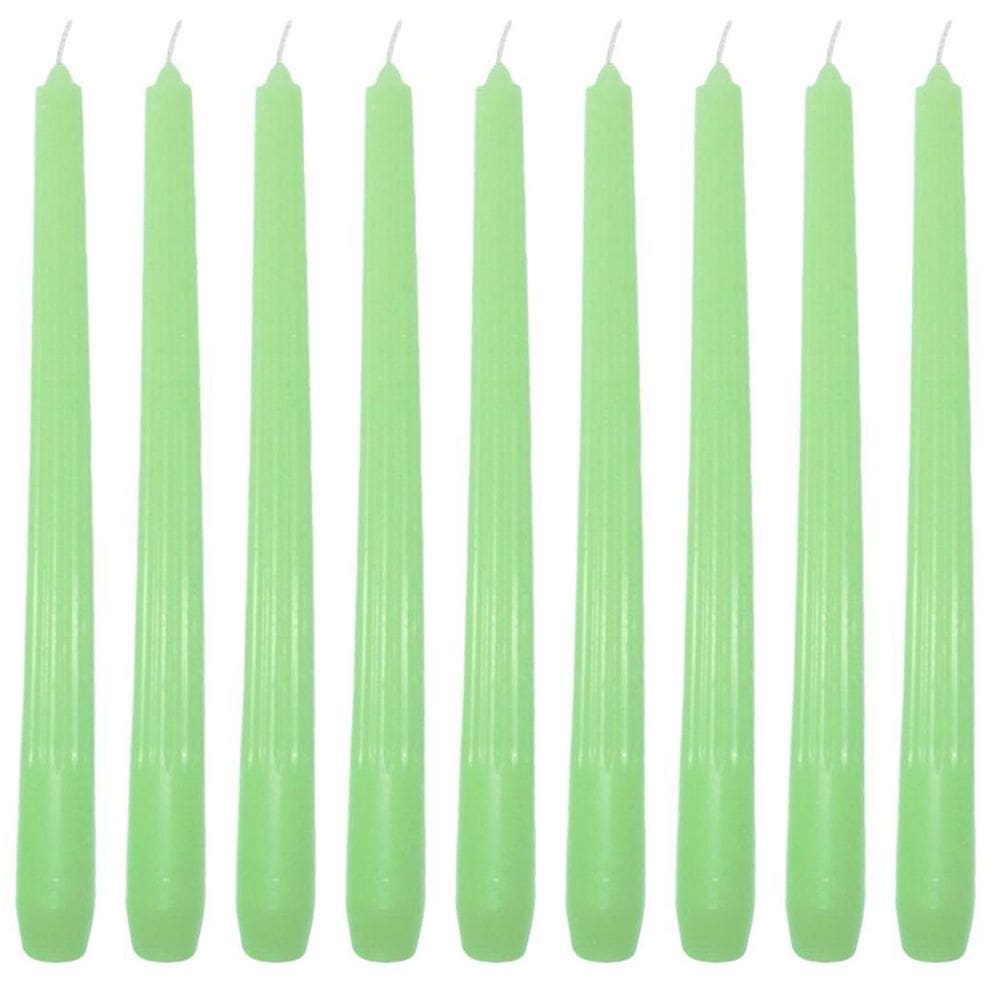 Kit 10 Vela Riscada 25 Cm Verde Festa Decoração Comprida