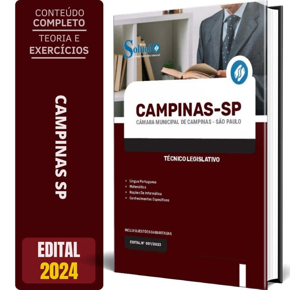 Apostila Câmara De Campinas Sp 2024 - Técnico Legislativo