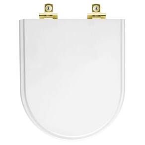 Assento Sanitário com Fechamento Lento Riviera Branco para vaso Celite com Ferragem Dourada
