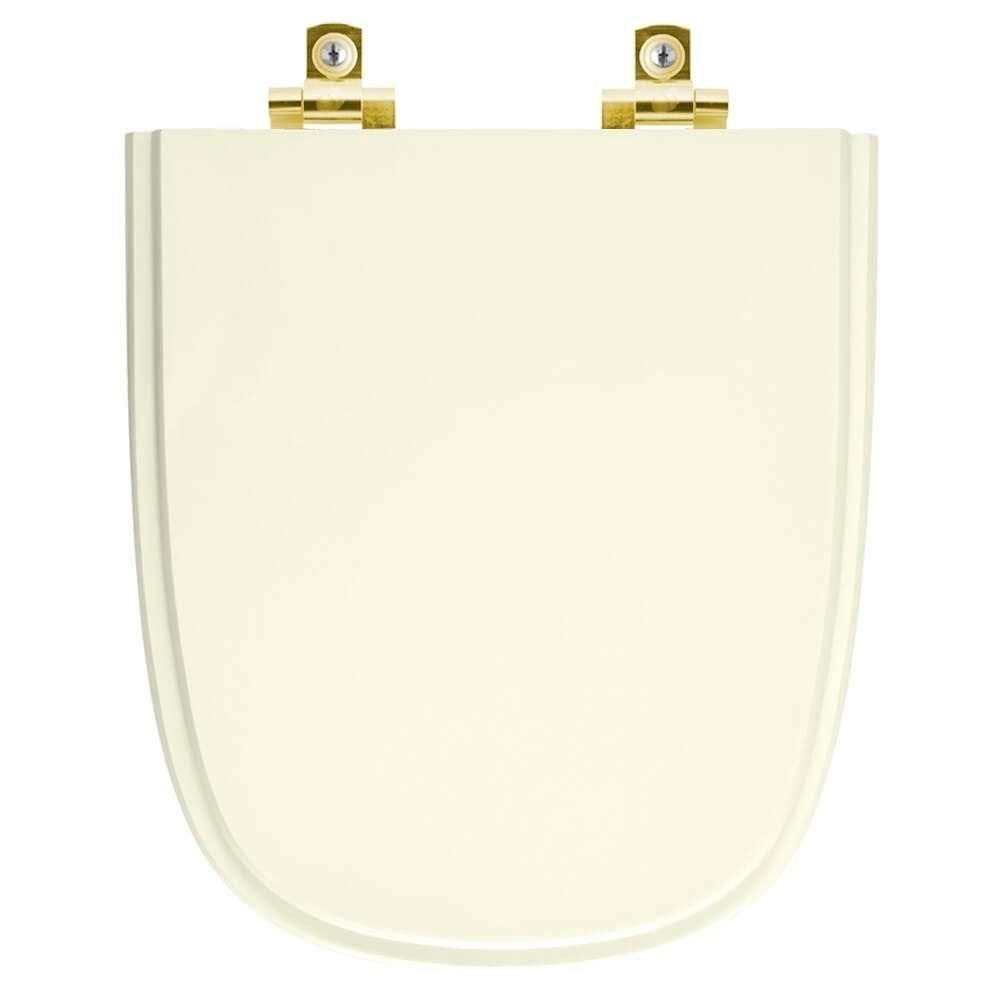 Assento Sanitário Soft Close Ibiza Biscuit para vaso Incepa com Ferragem Dourada