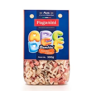Macarrão Bambini Letrinhas Tricolore Paganini 300G