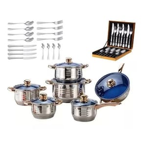 Kit Gourmet Completo Jogo Panelas 23 Peças + Talher Faqueiro