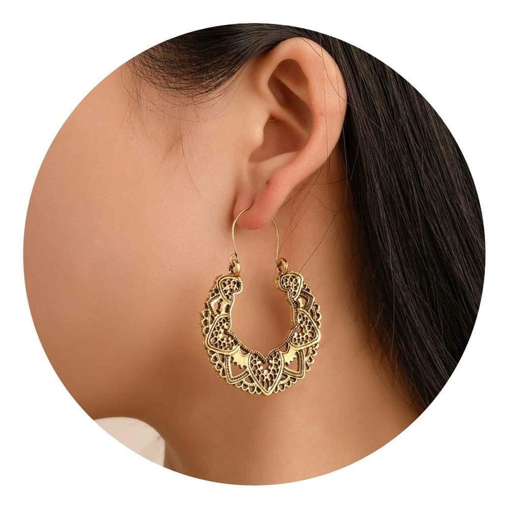 Brincos Femininos Detalhes Luxo Dourado Mulheres Moda