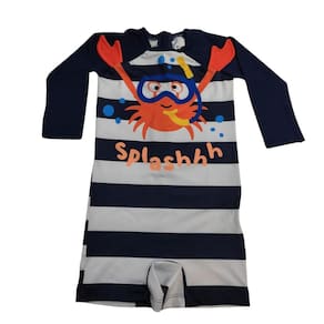 Macaquinho Ziper Infantil Uv Caranguejo Macacão Tip Top Body