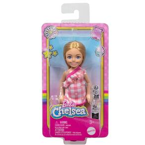 Boneca - Barbie - Familia Chelsea Club - Loira Vestido Xadrez Sapato Rosa MATTEL