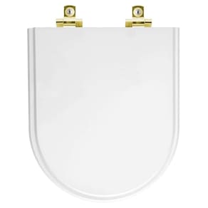 Assento Sanitário Soft Close Riviera Branco para vaso Celite com Ferragem Dourada