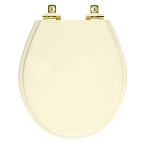 Assento Sanitário Soft Close Ravena Creme para vaso Deca com Ferragem Dourada