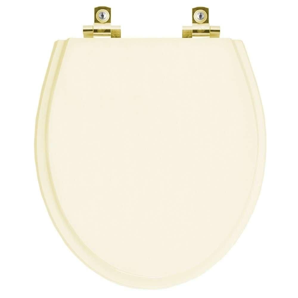 Assento Sanitário Soft Close Ritz Creme para vaso Deca com Ferragem Dourada