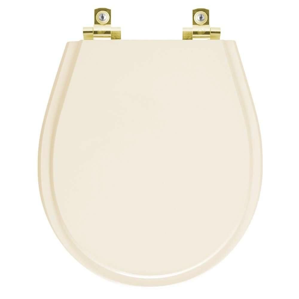 Assento Sanitário Soft Close Avalon Bone para vaso Ideal Standard com Ferragem Dourada