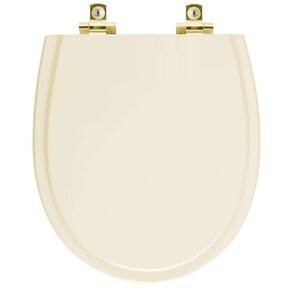 Assento Sanitário Soft Close Polo Marfim para vaso Hervy com Ferragem Dourada