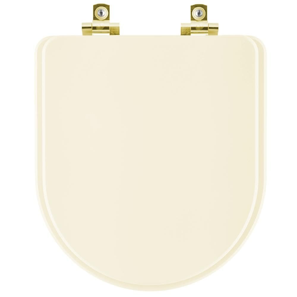 Assento Sanitário Soft Close Oxford Creme para vaso Deca com Ferragem Dourada