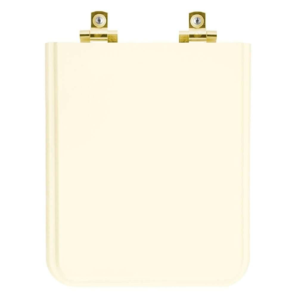 Assento Sanitário Soft Close Square Biscuit para vaso Incepa com Ferragem Dourada