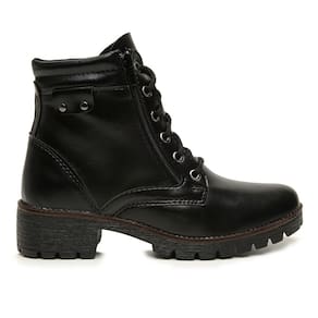 Bota Feminina Coturno Br2 Zíper Lateral Confortável Black