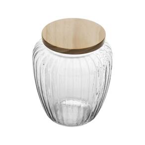 Porta Mantimento De Vidro Com Tampa De Pinus 1,9L Wolff