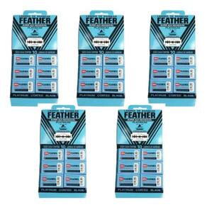 10 Kit 6 Feather Com 10 Lâminas Barbear Cada