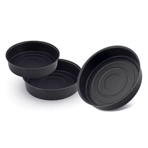 Kit 3 Assadeiras Redondas Preto Antiaderente Teflon (P = 27cm / M = 32cm / G = 37cm)
