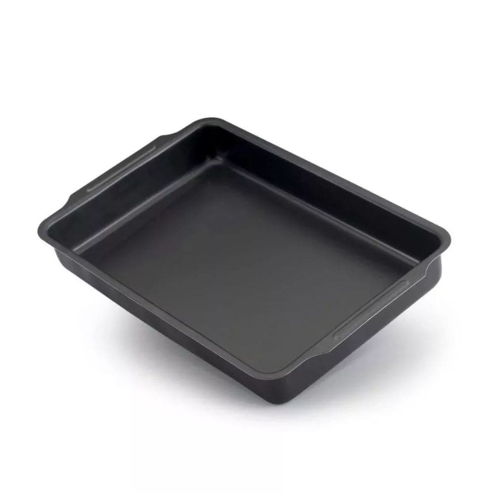 Assadeira Retangular Antiaderente Teflon Preto Nº 02 34x23cm (Bolos e Alimentos Não Grudam)
