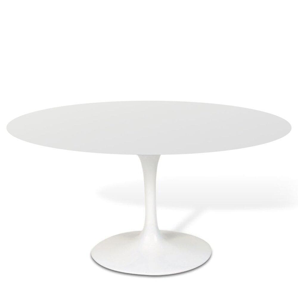 Mesa Saarinen Tulipa Oval Nanoglass 160x90cm Branco