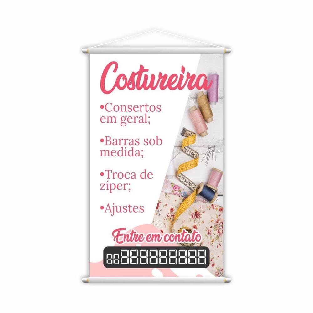Banner Costureira  Costura Lona Grande