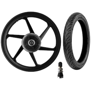 Roda 6 Palitos Fan 125+ Pneu Vipal St 600 90/90-18+ Bico Aluminio (kit)