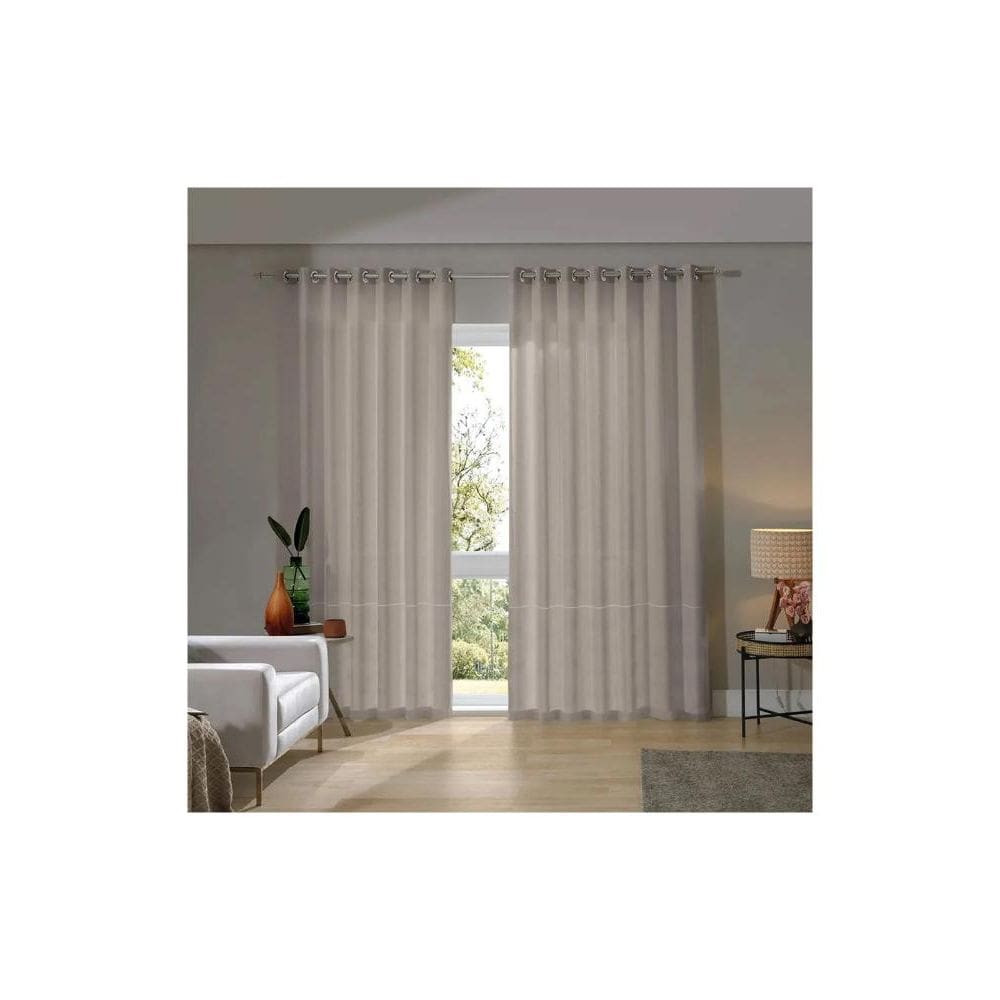 Cortina Bella Janela 420x250 cm Duplex Monaco Barrada Areia