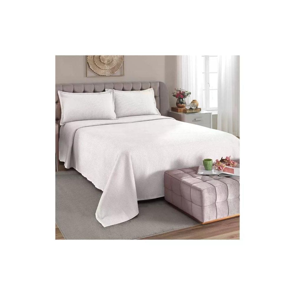 Kit Cobre Leito Colcha Casal Dohler Piquet