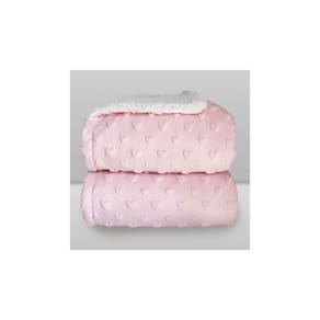 Cobertor Donna Laço Bebê Plush com Sherpa Hearts