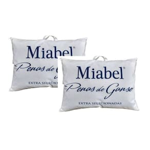 Kit 2 Travesseiros Penas de Ganso Miabel 50x70cm - Antialérgicos