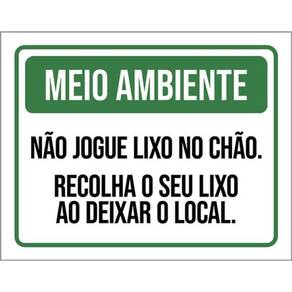 Kit 5 Placas Meio Ambiente Não Jogue Lixo No Chão 36X46