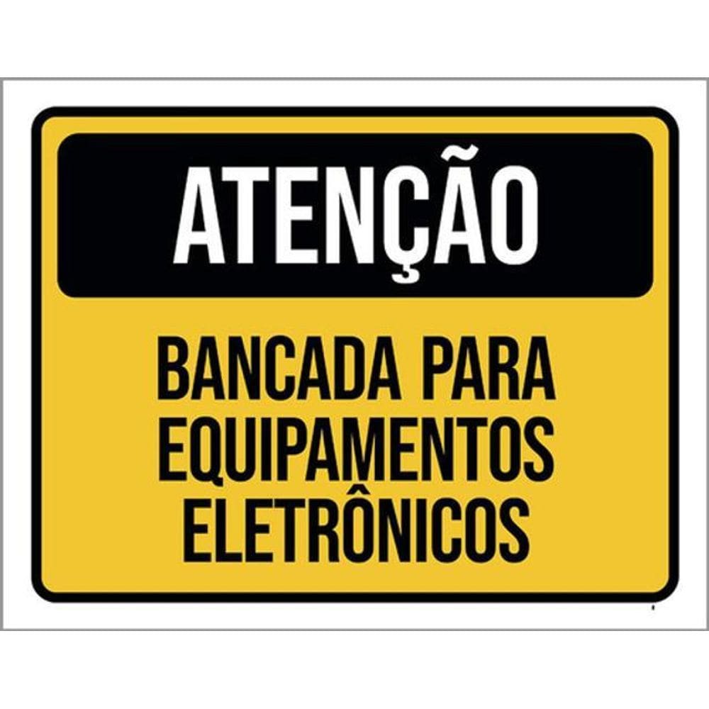 Kit 5 Placas Atenção Banca Equipamentos Eletrônicos 36X46