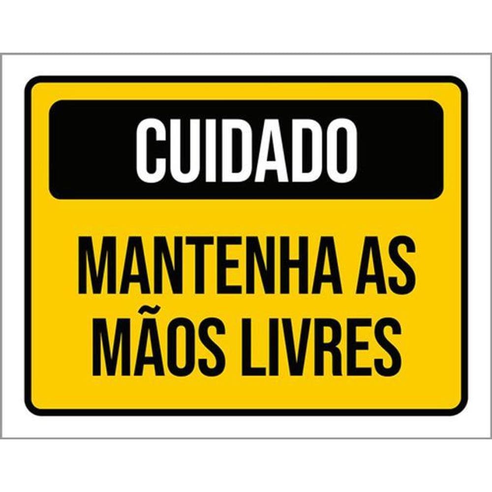Kit 5 Placas Cuidado Mantenha Mãos Livres 36X46