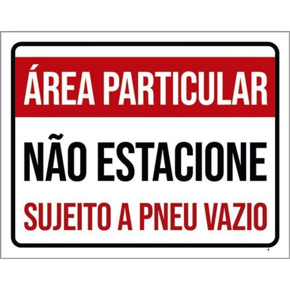 Kit 5 Placas Área Particular Sujeito Pneu Vazio 36X46