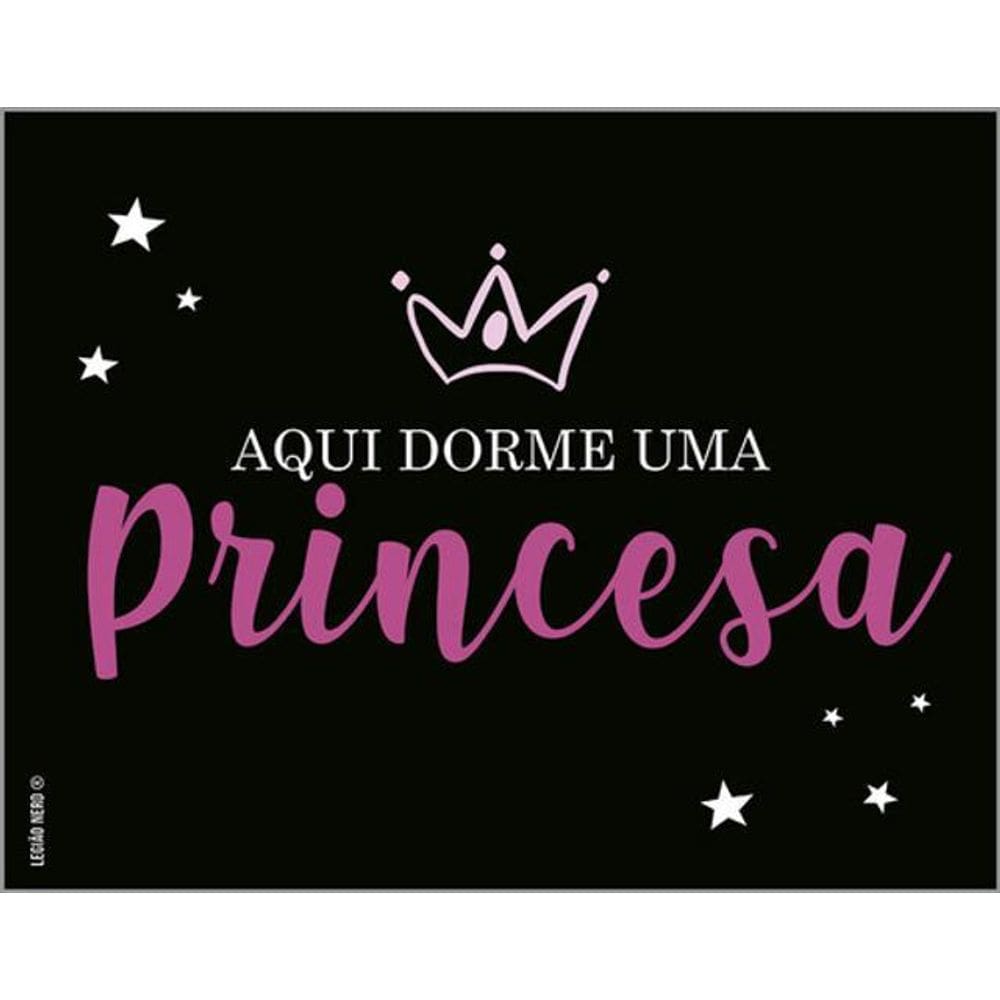 Kit 5 Placas Aqui Dorme Uma Princesa 36X46