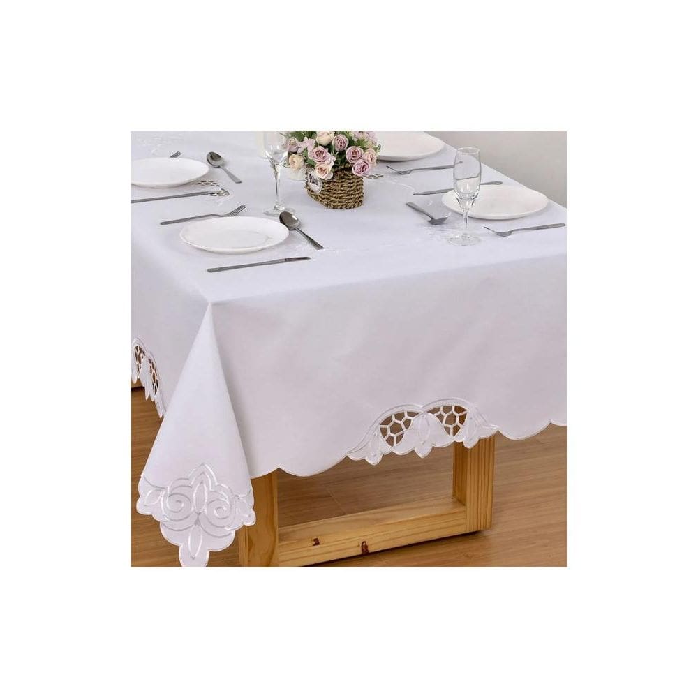Toalha de Mesa Retangular 6 Lugares Argivai Tulipas