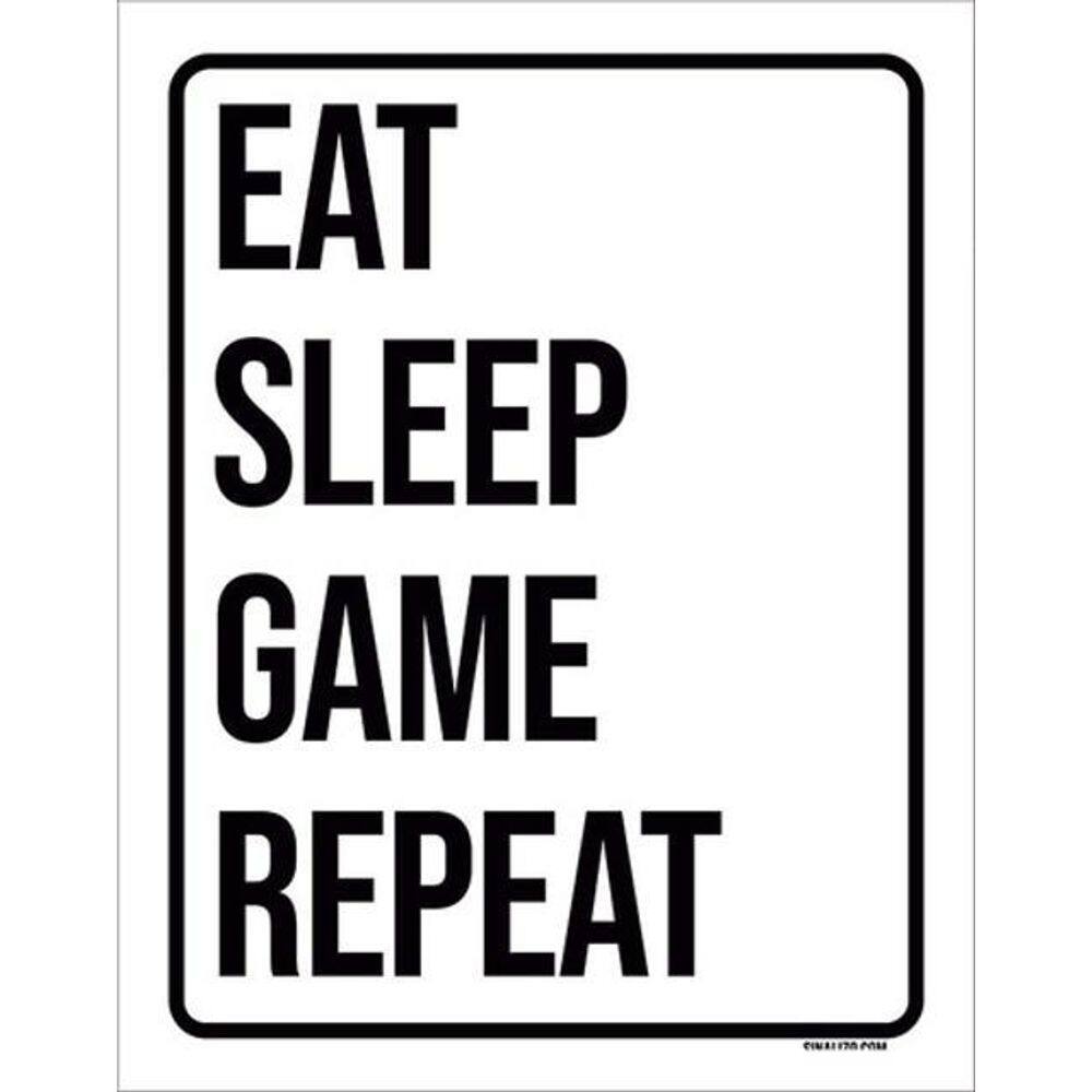 Kit 5 Placas Eai Sleep Game Repeat 36X46